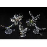 Swarovski Crystal Glass, SCS 20th Anniversary Bumblebee on Flower, 671895, Butterfly on Flower