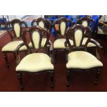 A set of six reproduction Victorian dining chairs.