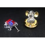 Swarovski Crystal Glass, Toy Cart with Bricks 289647 and Gold Rocking Toy Elephant 253446 (2)