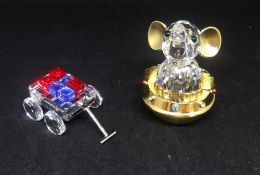 Swarovski Crystal Glass, Toy Cart with Bricks 289647 and Gold Rocking Toy Elephant 253446 (2)
