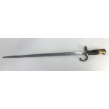 A 19th century French Grass Bayonet with inscription dated 1866.