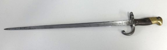 A 19th century French Grass Bayonet with inscription dated 1866.