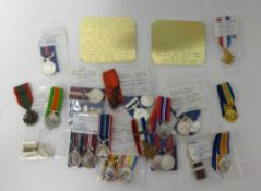 Various miniature military medals.