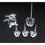 Swarovski Crystal Glass, Field Mouse 162886, Mini Mouse 010026 and Three Mini Mice 181513 (3)
