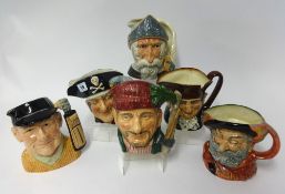 Six Royal Doulton character jugs, to include Lumberjack D6610 and Golfer D6623 (6).