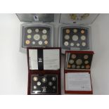 A collection of modern proof coins, including Royal Mint 1996 silver anniversary collection, Royal
