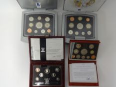 A collection of modern proof coins, including Royal Mint 1996 silver anniversary collection, Royal