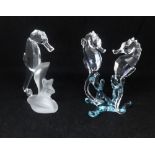 Swarovski Crystal Glass, Seahorse 168683 and Seahorses 885589 (2)