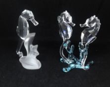 Swarovski Crystal Glass, Seahorse 168683 and Seahorses 885589 (2)