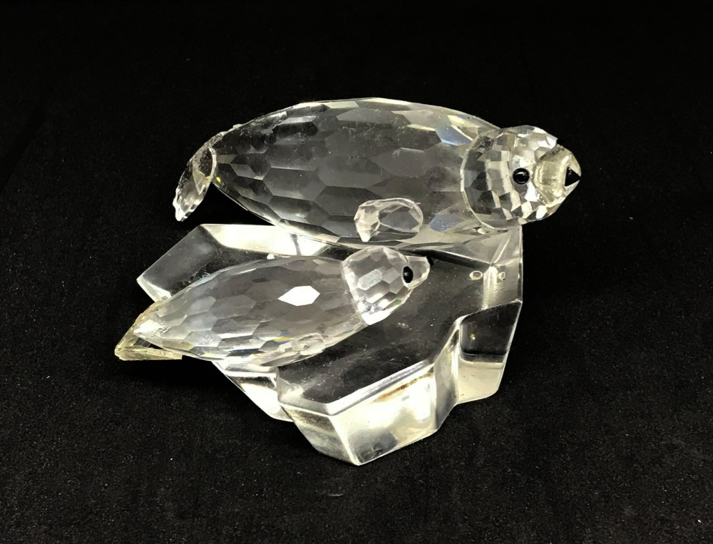 Swarovski Crystal Glass, SCS Annual Edition 1991, 'Save Me, The Seals', (damaged), boxed.