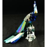 Swarovski Crystal Glass, SCS 2013 'Pfav Peacock', members figurine, boxed.