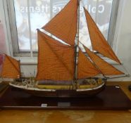 Model ship with plaque inscribed 'Sprit Sail, Barge Lady Daphney 1923', scale 1:48, length 84cm.