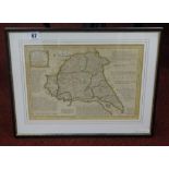 Three antiquarian maps including The East Riding of Yorkshire by Emmanuel Bowen, Hampshire and The