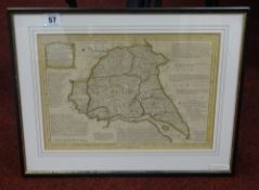 Three antiquarian maps including The East Riding of Yorkshire by Emmanuel Bowen, Hampshire and The