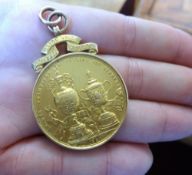 Aston Villa Football Club, a Victorian 18ct gold medallion inscribed 'Presented to G.B.Ramsay Esq,