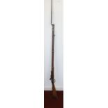An Enfield Snider Conversion 1851 three band rifle, the steel barrel numbered 1851, with hinged