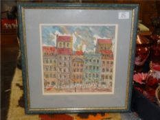 Mark Denman, 'Divers' print, watercolour 'Warsaw' and Bob Tucker oil 'Derwent, Cumbria 1981' 22cm