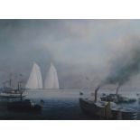 Tim Thompson, a pair of marine prints, 'The Americas Cup', signed, in gilt frames, overall size 66cm