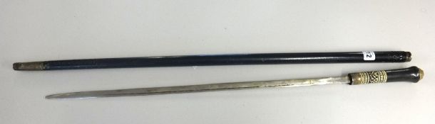 An antique ebonised sword stick.