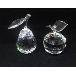 Swarovski Crystal Glass, Sparkling Fruits, Apple 160796 and Sparkling Fruits, Pear 162885 (2)