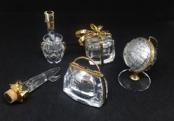 Swarovski Crystal Glass, SCS Secrets Globe Clock 210826, SCS Secrets Handbag Clock 210820, SCS