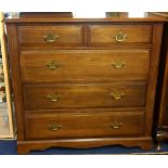 A hardwood chest of five drawers, early 20th Century, width 101cm.