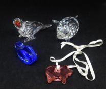 Swarovski Crystal Glass, Parrot, Orange Beak 294047, Medium Pig (wire tail) 010031, Little