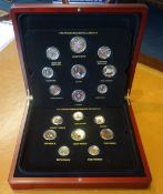 A London Mint coin set, 'The Changing Face of Britain's Coinage QEII', in fitted box.