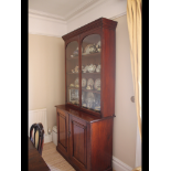 Early 20th Century mahogany library bookcase in two sections.