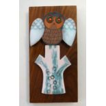 Muramic, Hornsea, handcrafted wall decoration 'Owl' designed by John Clappison, 20cm x 10cm.