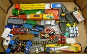 A collection of Dinky, Corgi, Matchbox, Hot Wheels and others includes some aircraft and