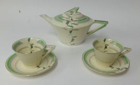 A 1930's Solian tea service in the fashion pattern.