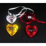 Swarovski Crystal Glass, Harmony Topaz Heart 2005 696974, Heart Ornament 2005 691019, Heart Ornament