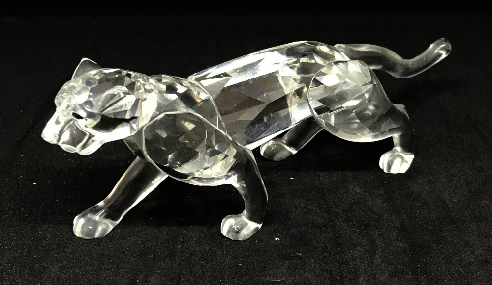 Swarovski Crystal Glass, Lioness, boxed.
