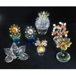 Swarovski Crystal Glass, Bonsai Tree 869964, Flowering Cactus 291549, Daisy/Marguerite Flower