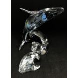 Swarovski Crystal Glass, SCS 'Paikea Whale' with plaque, boxed.