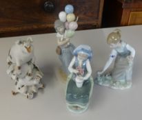 Lladro, three figures and another novelty ornament (4).