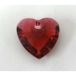 Swarovski, a red heart pendant, boxed.
