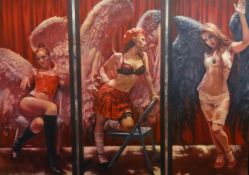 Hamish Blakely (born 1968), Contemporary Realist, 'Angels of Amsterdam' canvas print limited