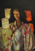 Robert Lenkiewicz (1941-2002) signed limited edition print 'Anna with Paper Lanterns' print, No.