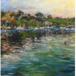 Jill Hudson (current artist living and working in Cornwall) oil on canvas 'Evening Tide' 2012 signed