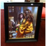 Robert Lenkiewicz, 'Painter with Anna in yellow Kimono', published by DeMontfort, 60cm x 46cm