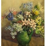Edith Victoria Hogarth (1906-1948), two watercolours, 'Vase of Flowers', 37cm x 34cm, Edith Victoria