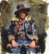 Robert Lenkiewicz (1941-2002) watercolour, signed and inscribed, 'Steven Lucas, Obsessed with Wild