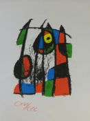 After Miro, two limited edition coloured prints with embossed seal 1983, Ediciones, together with