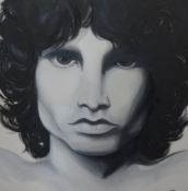 Gaynor Carr, large oil on canvas, 'Jim Morrison, The Doors', signed,