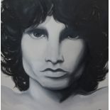 Gaynor Carr, large oil on canvas, 'Jim Morrison, The Doors', signed,