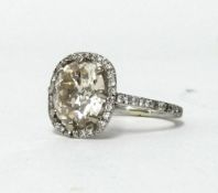 A fine diamond ring, set with an old European cut diamond,