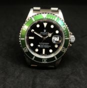 Rolex Submariner 16610 LV, a gents stainless steel wristwatch, with green bezel, dial 40mm, Ref