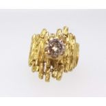 A single stone diamond ring, a brilliant cut diamond, approx 0.80ct colour assessed J/K, clarity